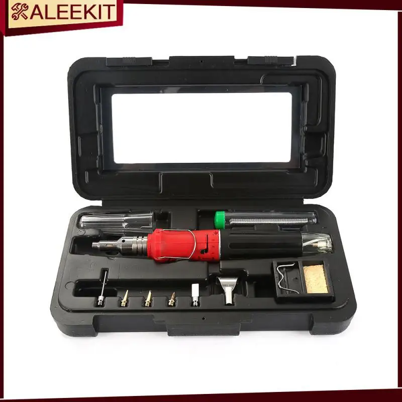 

HS-1115K Professional 10 in 1 Portable Soldering Iron Set Butane Gas Soldering Iron Cordless Welding Torch Tool Soldering Tip