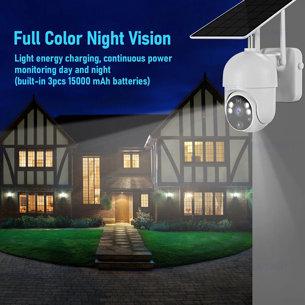 Уличная камера видеонаблюдения UNENTNGT с питанием от солнечной батареи Wi-Fi PTZ 1080P |