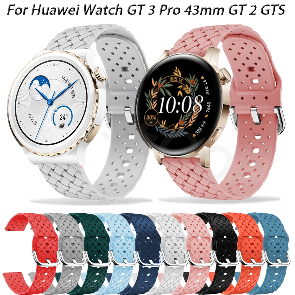 

20mm Smartwatch Strap For Huawei Watch GT2 GT 3 42mm GT3 Pro 43mm Bracelet Belt Silicone Active2 40 44mm GTS2/3 Watchband Correa