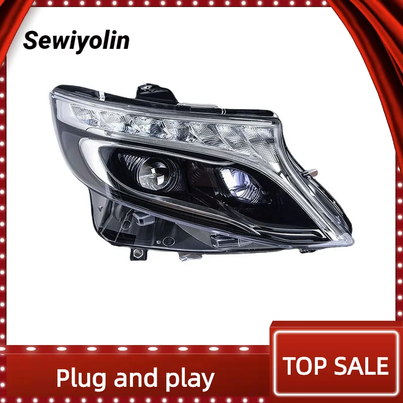 

For Benz V-Class VITO 2016-2019 Car Accessories Headlight Assembly LED Lights Lamp DRL Signal Plug And Play Daytime Running