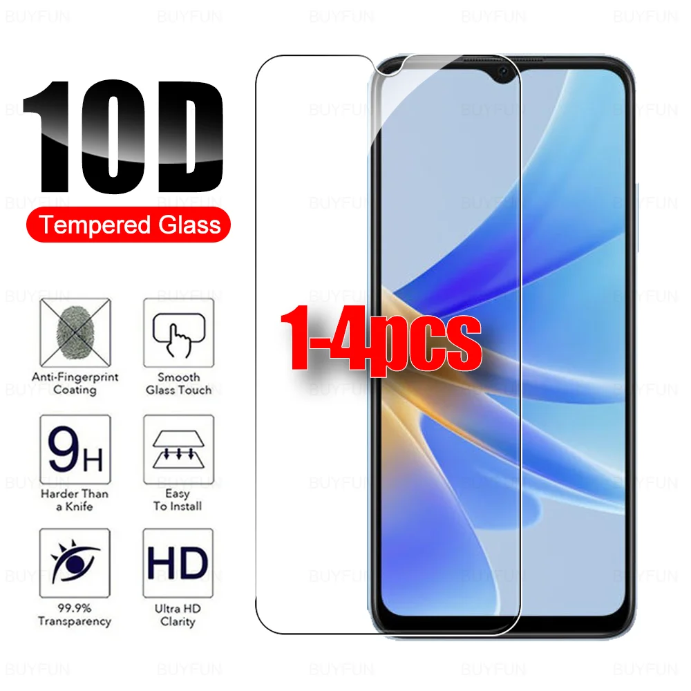 

1-4 шт. закаленное стекло для Oppo A17 4G защита для экрана для A57 A77 5G Oppoa17 Oppoa57 Oppoa77 полное покрытие прозрачная 10000D стеклянная пленка