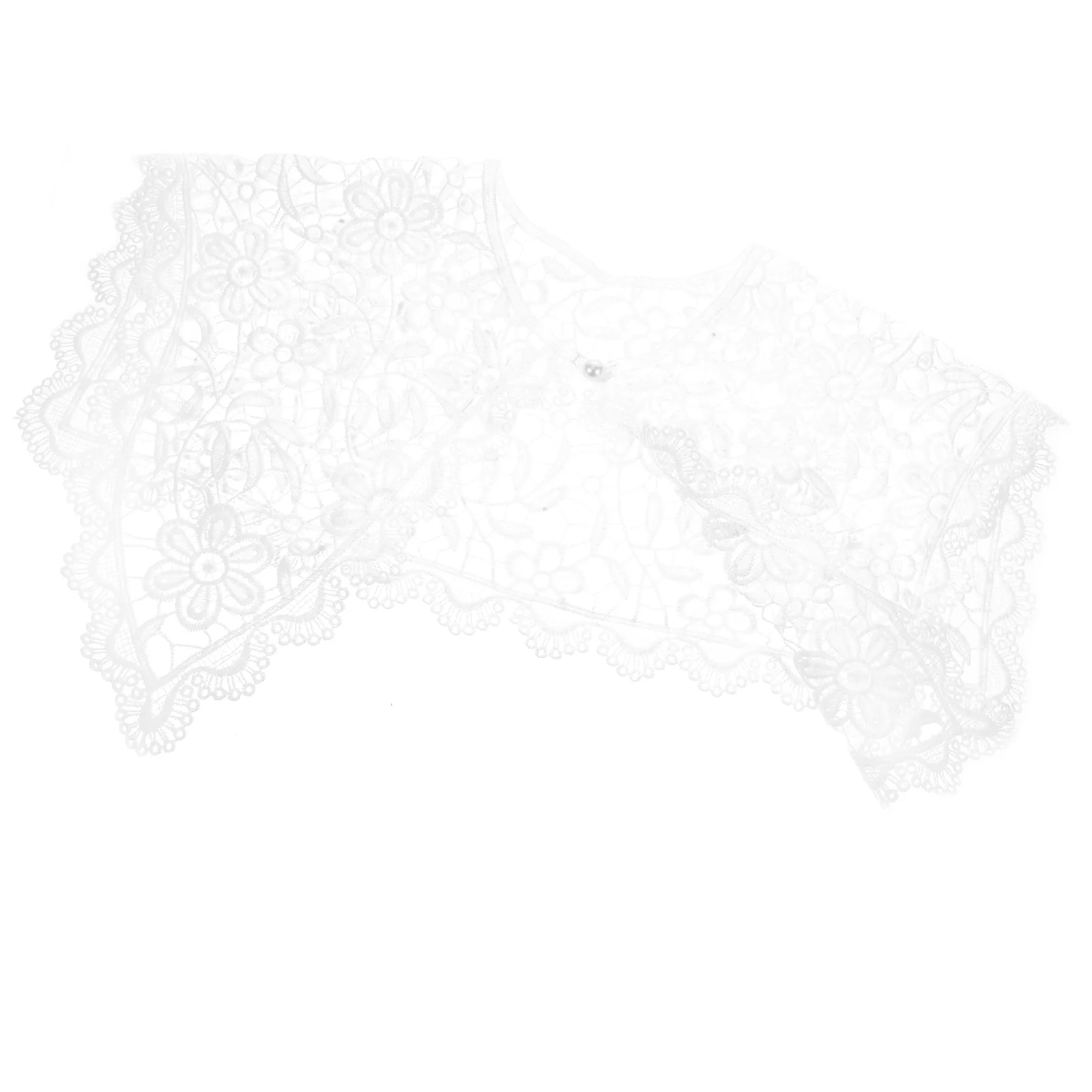 

Openwork Shawl Flower Embroidery Dress Lace Floral Fake Collar Uniform Cotton Miss