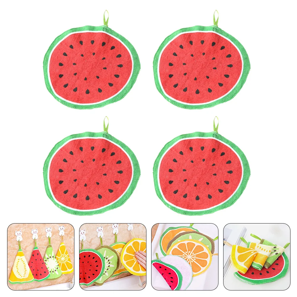

Towels Towel Hand Kitchen Hanging Bathroom Cleaning Reusable Dish Paper Dry Bath Cartoon Quick Kidsdecorative Cloth Cloths Fruit