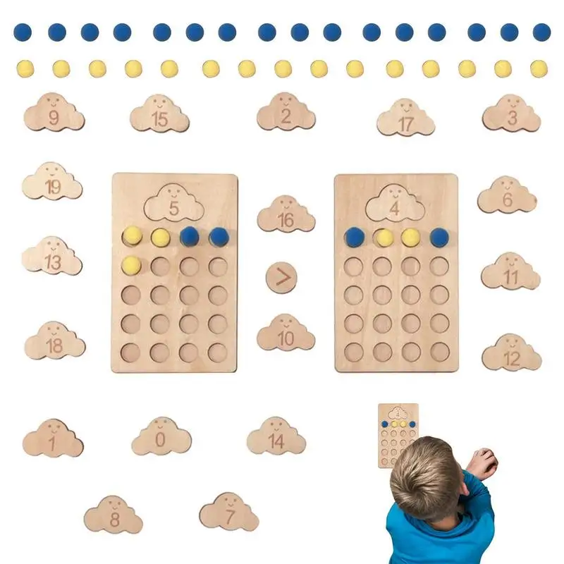 

Wooden Math Learning Board Cloud Montessori Number Learning Board Math And Numbers For Kids Math Manipulatives Activities