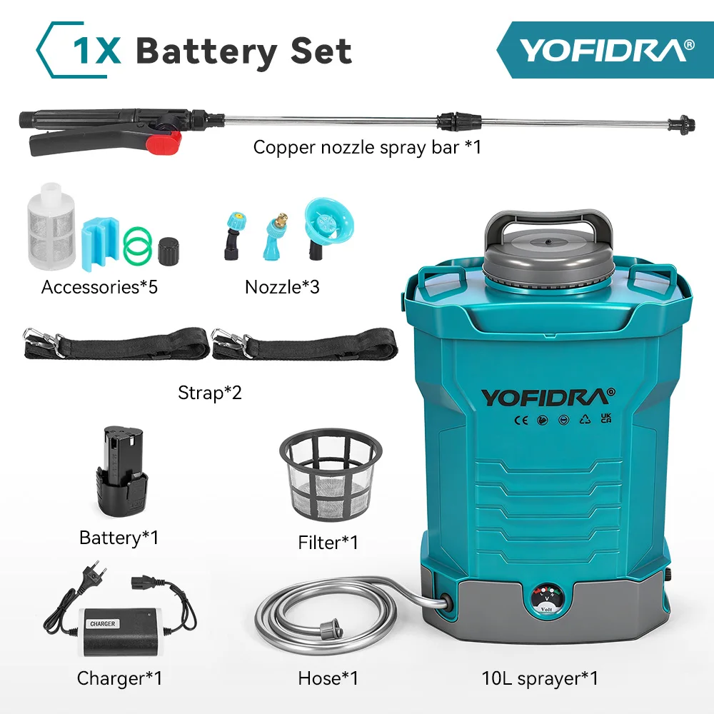 

Электрический опрыскиватель YOFIDRA 10л 12В