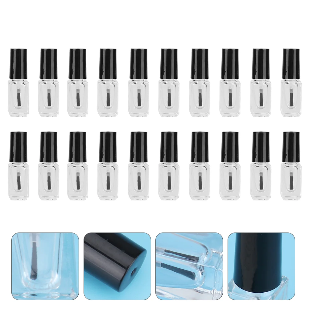 

20 шт. контейнер, многоразовая бутылка, стеклянная бутылка для ногтей, принадлежности для ногтей, пустые бутылки