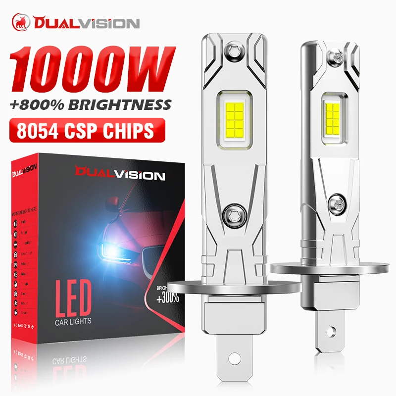 

1000W H1 H7 Светодиодная лампа для фар H4 Plug&Play Беспроводная мини-автомобильная светодиодная лампа CSP Chips H4 Дальний ближний свет STG Противотуманные фары 6000K Белый 12V