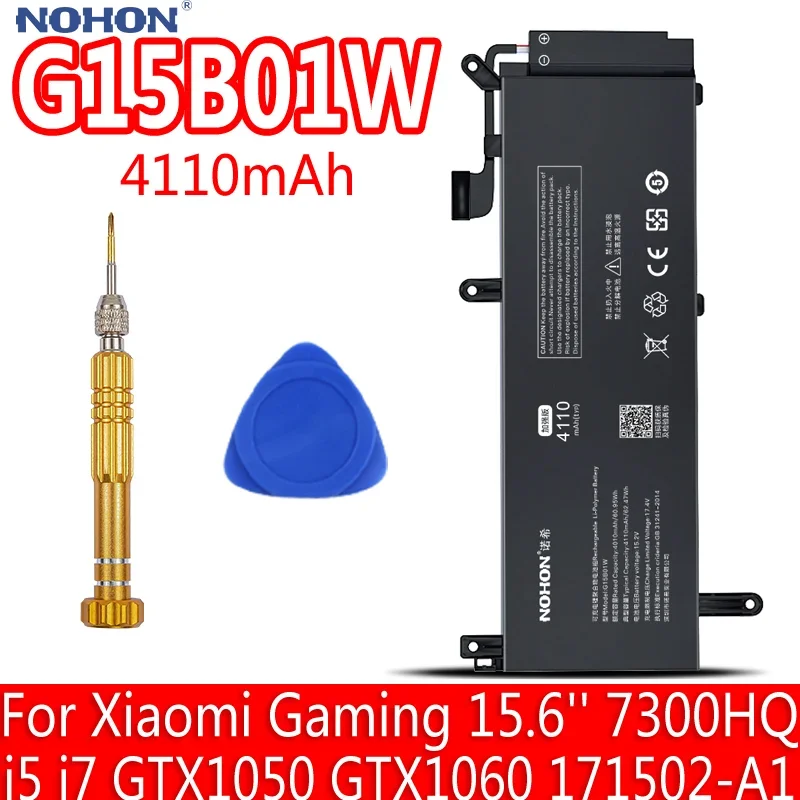 NOHON G15B01W Аккумулятор для ноутбука Xiaomi Gaming Laptop 15 6 '&#x277300HQ i5 i7 GTX1050 GTX1060 GT1060 171502 -A1