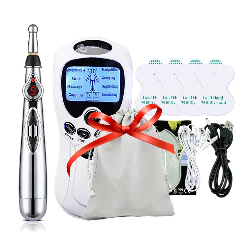 

Tens Unit Muscle Stimulator EMS Back Massager Electric Massage Machine Full Body Acupuncture Meridian Laser Energy Massage Pen