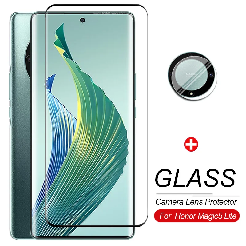 

Изогнутое закаленное стекло 9D для Honor Magic5 Lite чехол Honoar Magic 5 5G, защитные пленки для экрана Magic5Lite, защитные пленки для камеры