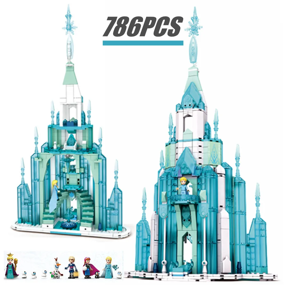 

Disney Frozen Elsa Princess Rapunzel's Tower Tangled Friends Ice Snow Castle Building Blocks Bricks Girl Toy Gift Kid
