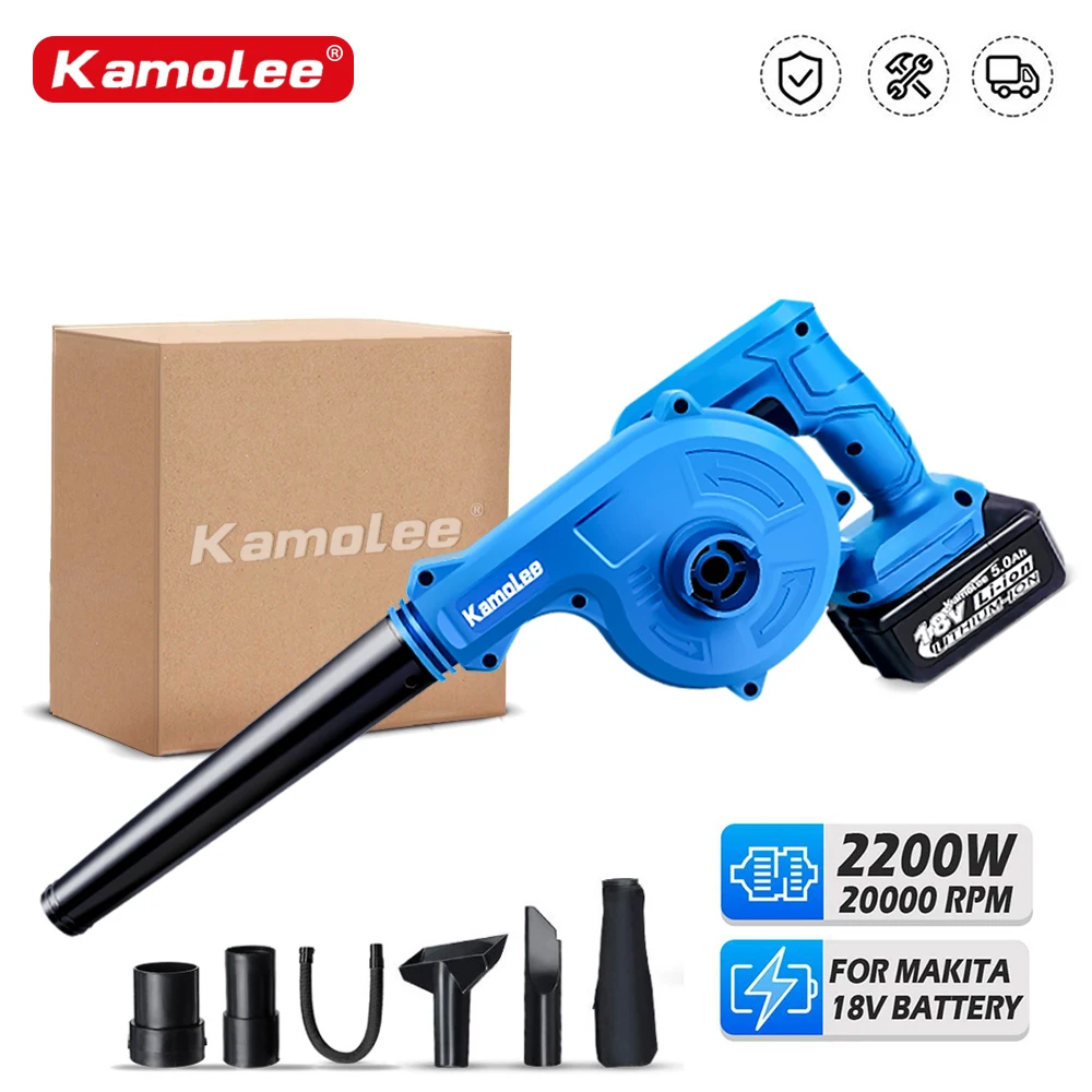 

Kamolee 20000rpm 18V 5.0Ah Cordless Electric Air Blower & Suction Garden Home Car Computer Blowing Dust Hand Operat Power Tool