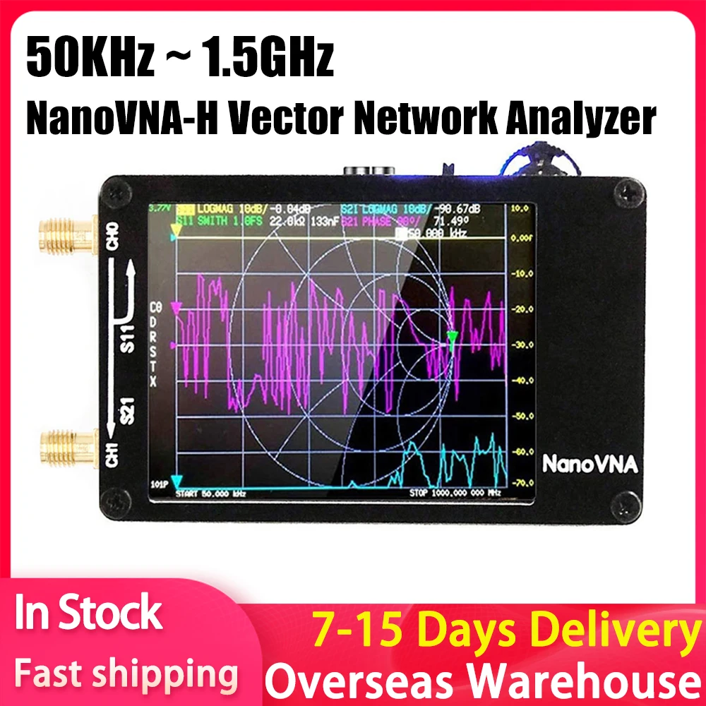 

Векторный анализатор сетевой антенны NanoVNA-H со слотом для SD-карты, 50 кГц ~ 1,5 ГГц, MF HF, VHF, UHF, нано-технические параметры, тестер с поддержкой 32 Гб