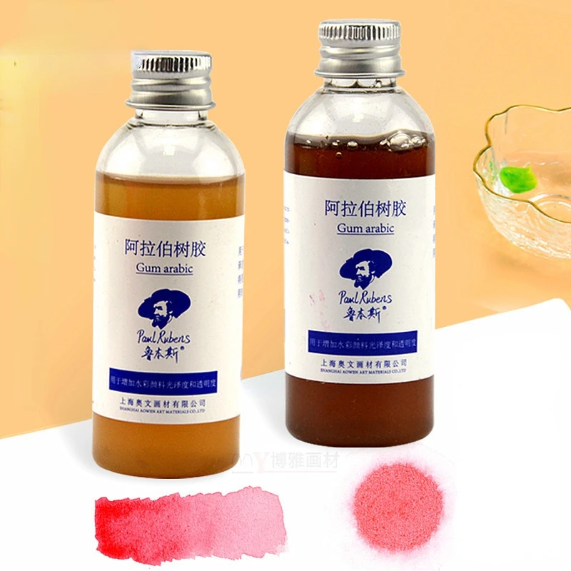 60ML/Bottle Gum Arabic Enhances Watercolor Paint Transparency Ox Bile To Increase Diffusion Student Art Toner Supplies