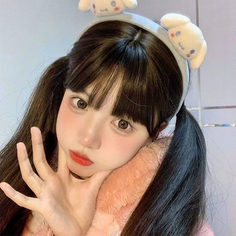 

Sanrioed Cinnamoroll Kuromi Pom Pom Purin My Melody Kittys Plush Hair Hoop Cuteness Cartoon Comic Series Kids Girl Headdress