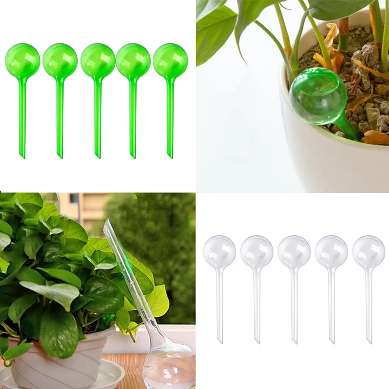 5pcs Automatic Plant Water Feeder Self Watering Plastic Ball Indoor Outdoor Flowers Water Cans Flowerpot Drip Irrigation Device