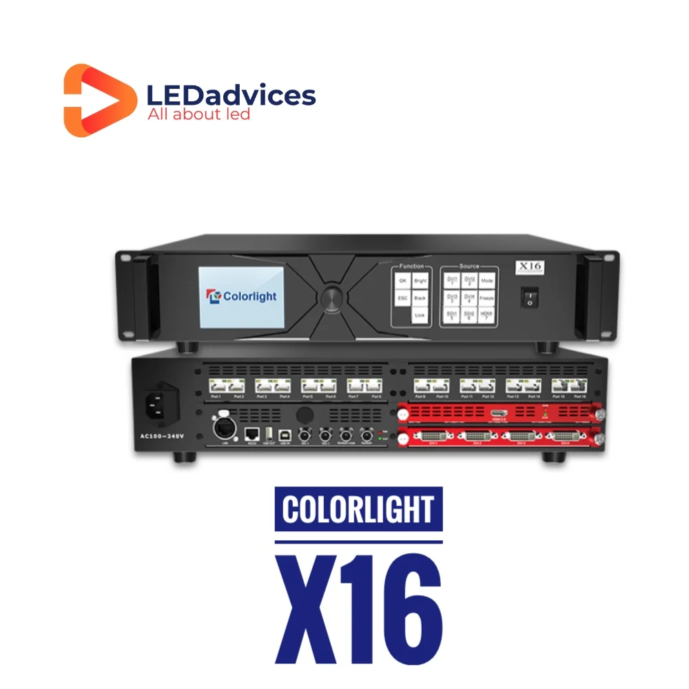 Видеопроцессор Colorlight X16 все-в-одном, профессиональный зеркальный контроллер дисплея, полноцветный дисплей 4096 × 2160 @ 60 Гц X7 X8 X16 X20