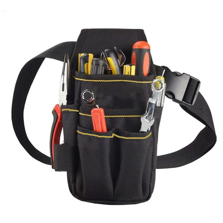 Portable Tool Bag Oxford Tool Belt for Electrician Technician Adjustable Waist Pocket Pouch With Belt Screwdriver Storage Tool