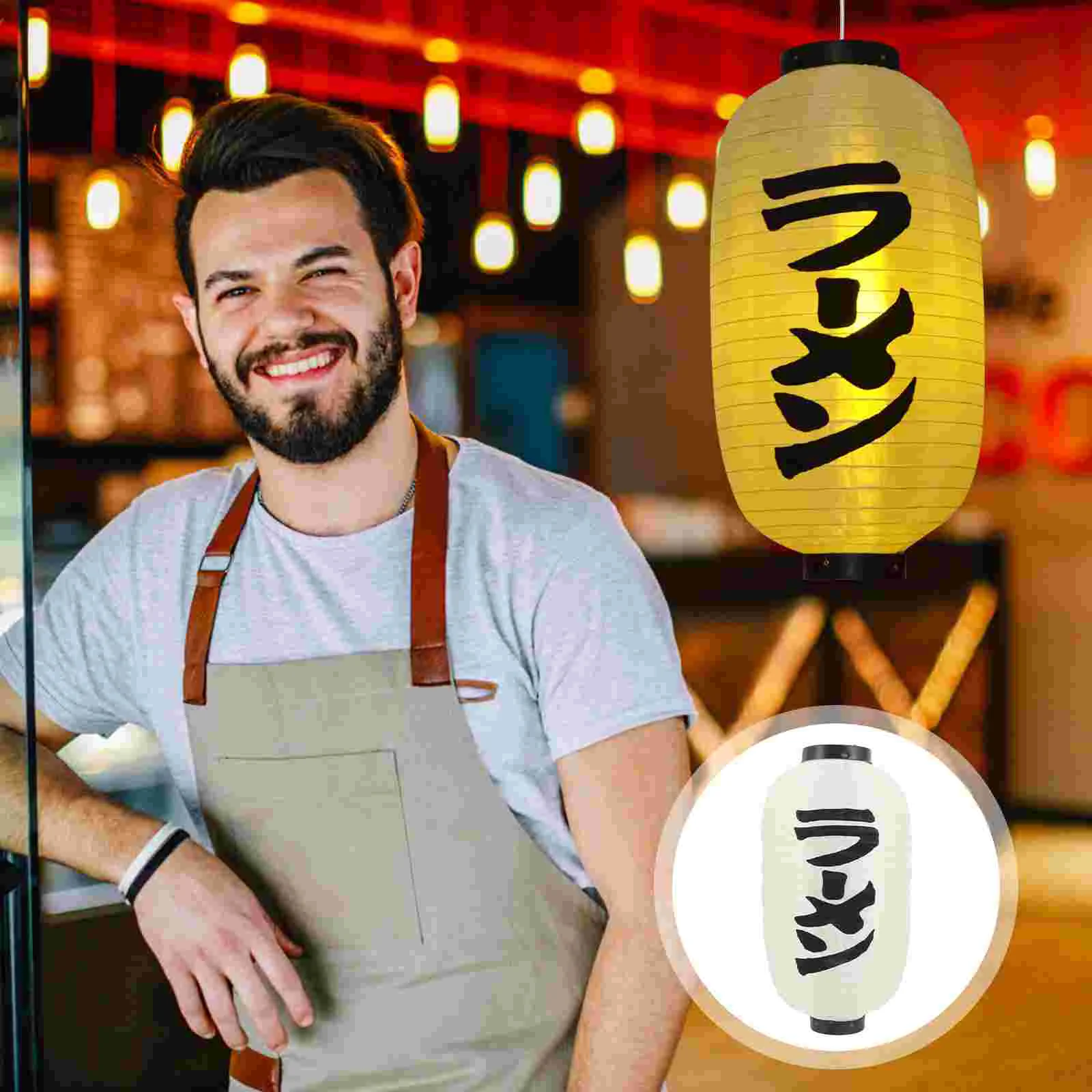 

Traditional Japanese Style Hanging Silk Lantern Japanese Bar Restaurant Decor