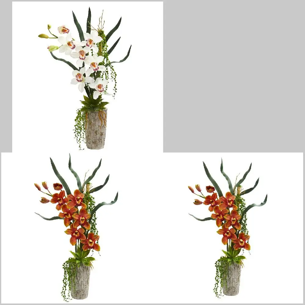 

Elegant Orchid Artificial Arrangement in a Beautiful Planter, Perfect for Home and Office Decoration