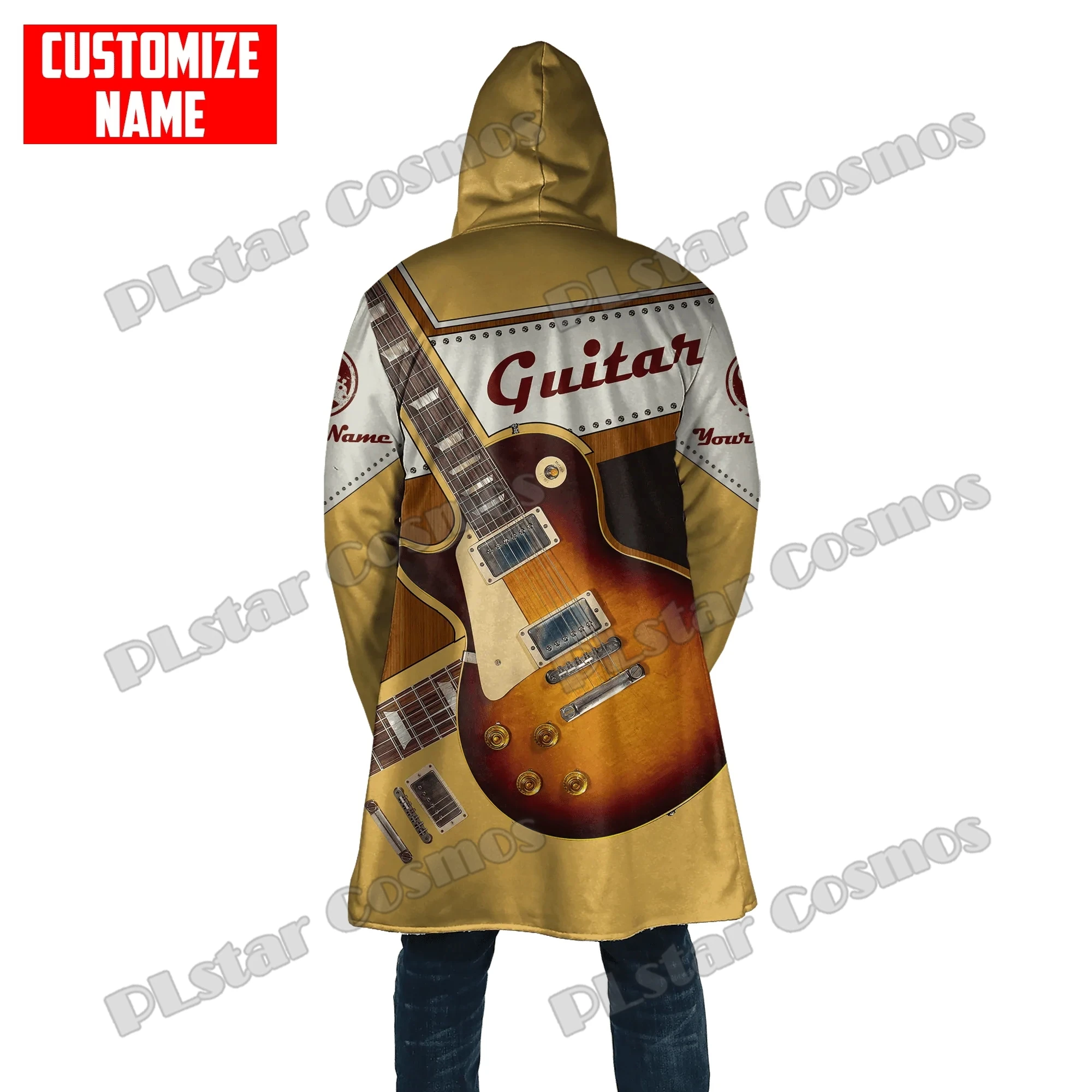PLstar Cosmos с персонализированным именем гитары 3D накидка капюшоном для мужчин