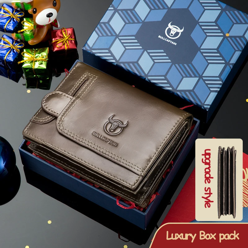 Top Layer Cowhide Men's Leather Wallet Multi-functional Small Driver's License Card Money Clip Small Money Bag