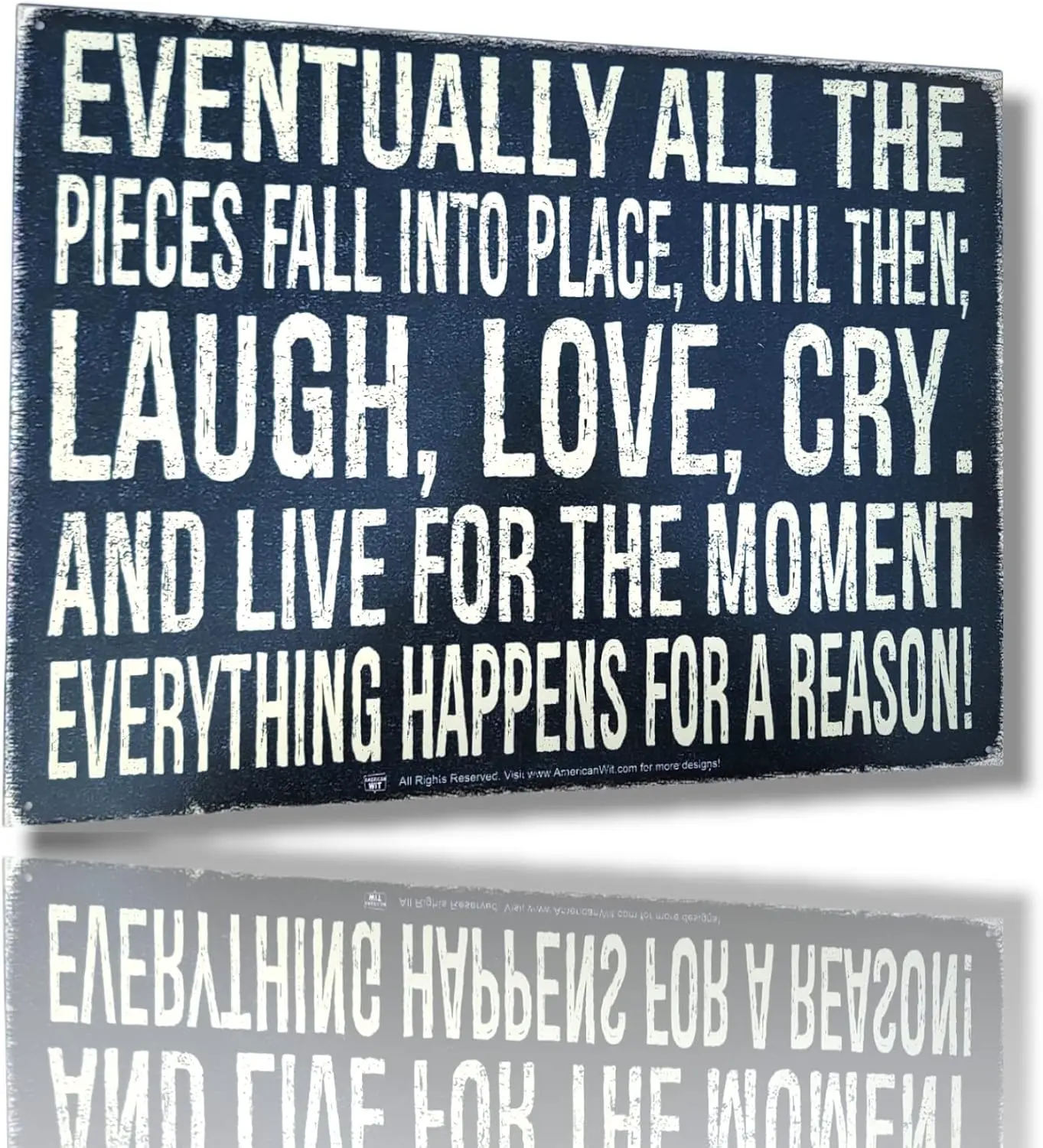 MER WT Motvtonl Quote Metl Tn Wll Rusty Retro Lookng Sgn (16 x 12 5 дюймов) (Eventully ll the Peces Fll очень Plce...)