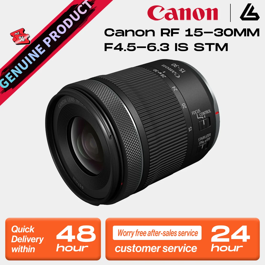 Фото Объектив Canon RF 15-30MM F4.5-6.3 IS STM для полнокадровых беззеркальных камер, широкоугольный, с автофокусом, зум-объектив для пейзажной съемки №1