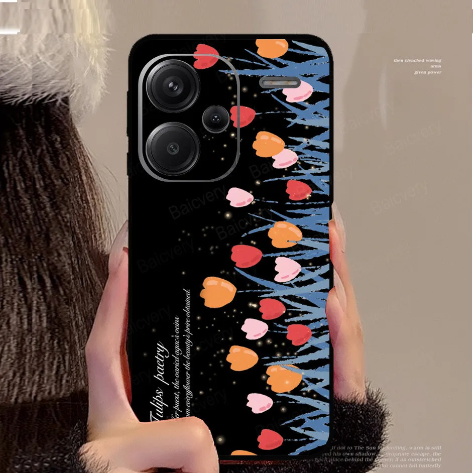 Задняя крышка из мягкого ТПУ и силикона с мультяшными рисунками для Redmi Note 13 Pro +