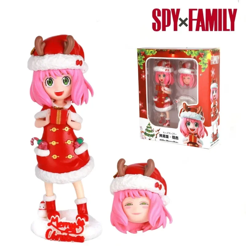 Рождественская модель шпионов Anya Forger игрушки 16 см сменная на лице ПВХ милая