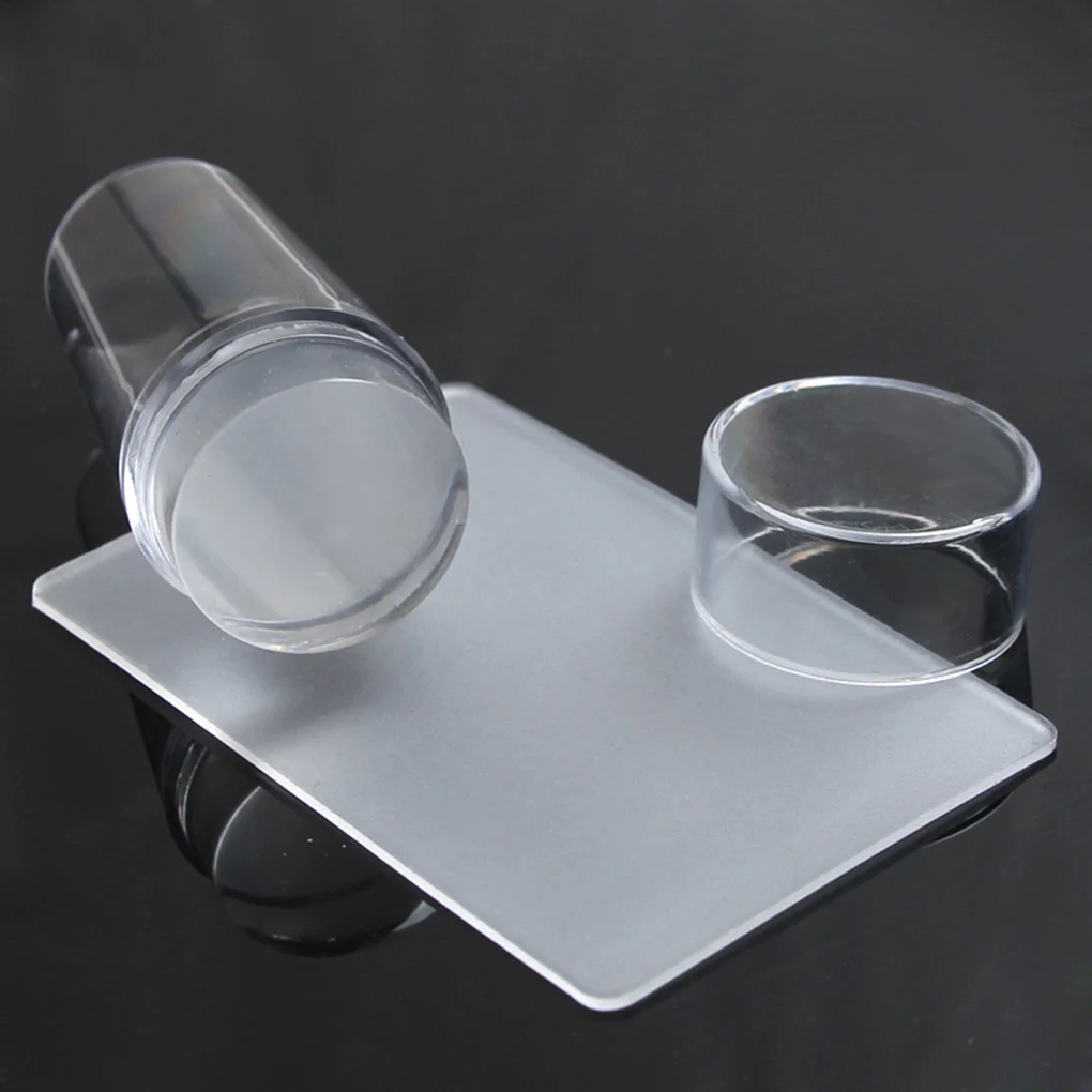 

Silicone Transparent Nail Art Stamping Kit French For Manicure Plate Stamp Polish Stencil Template Seal Stamper Scraper