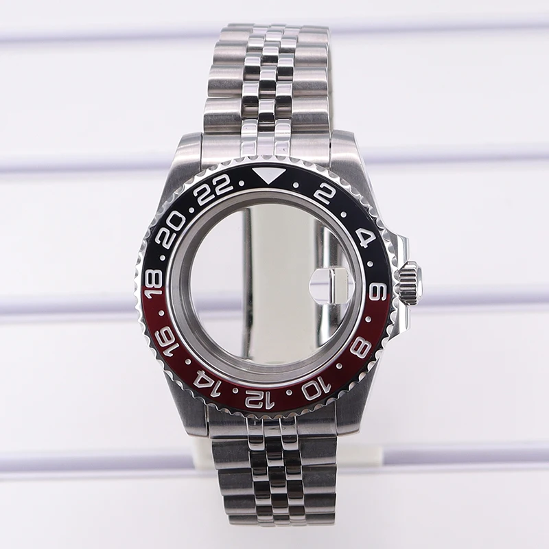Корпус часов GMT 40 мм 5-звенный браслет сапфировое стекло для Seiko NH34 NH35 NH36 NH38 4R36 Miyota