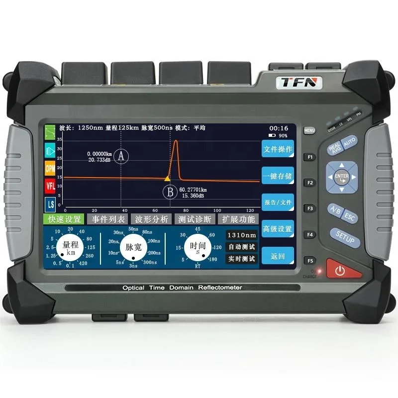 TFN F7-S3 SM 42/40 дБ 160 км OTDR Настройка языка Оптический рефлектометр во временной