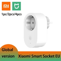 4pcs xiaomi mi smart plug basic wifi global version 16a eu power adapter wireless switch socket can be used with mi home app