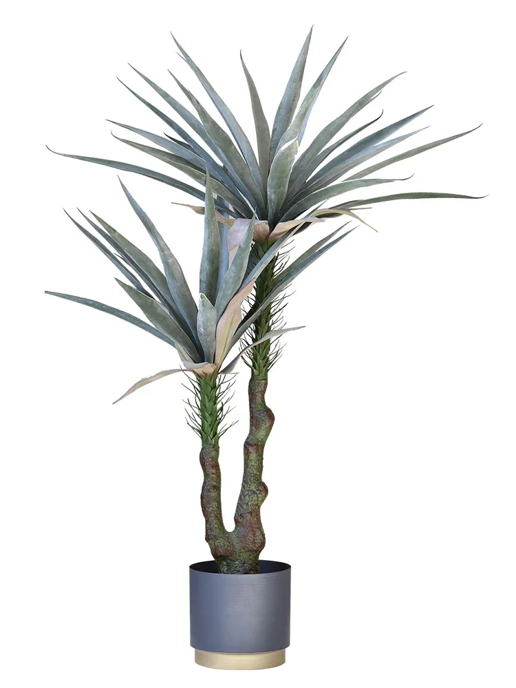 Скандинавское внутреннее искусственное зеленое растение Агава в горшке сизаль