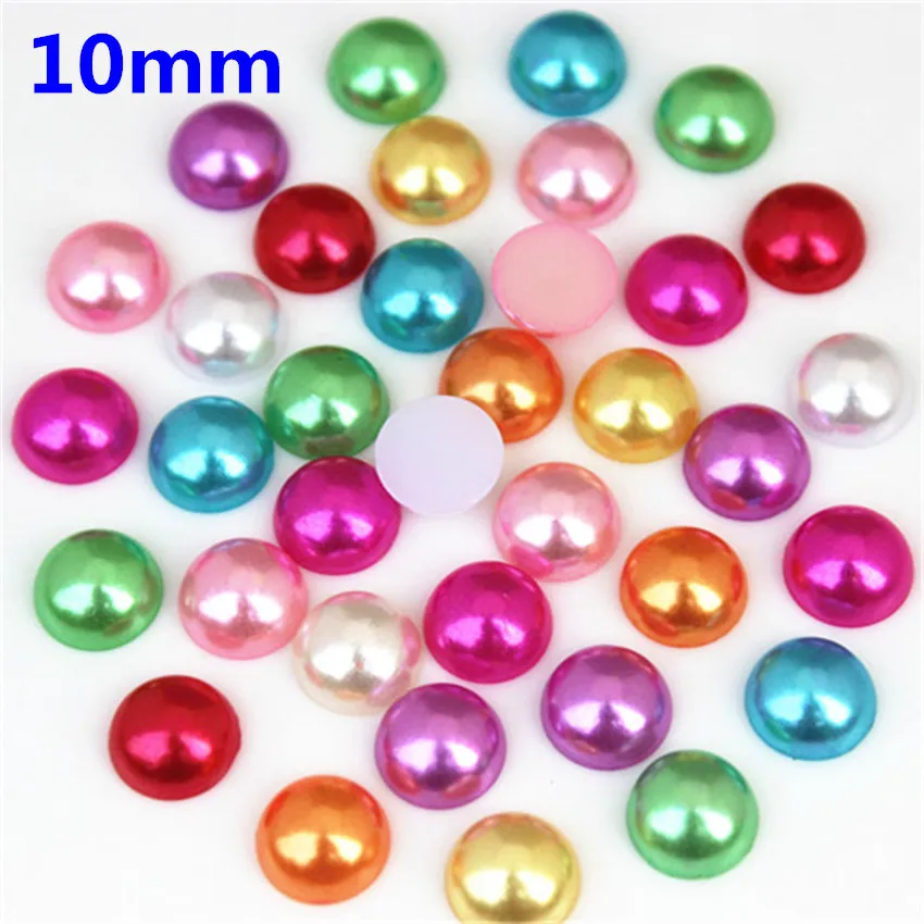 Разные цвета плоская задняя сторона полукруглая искусственная жемчужина