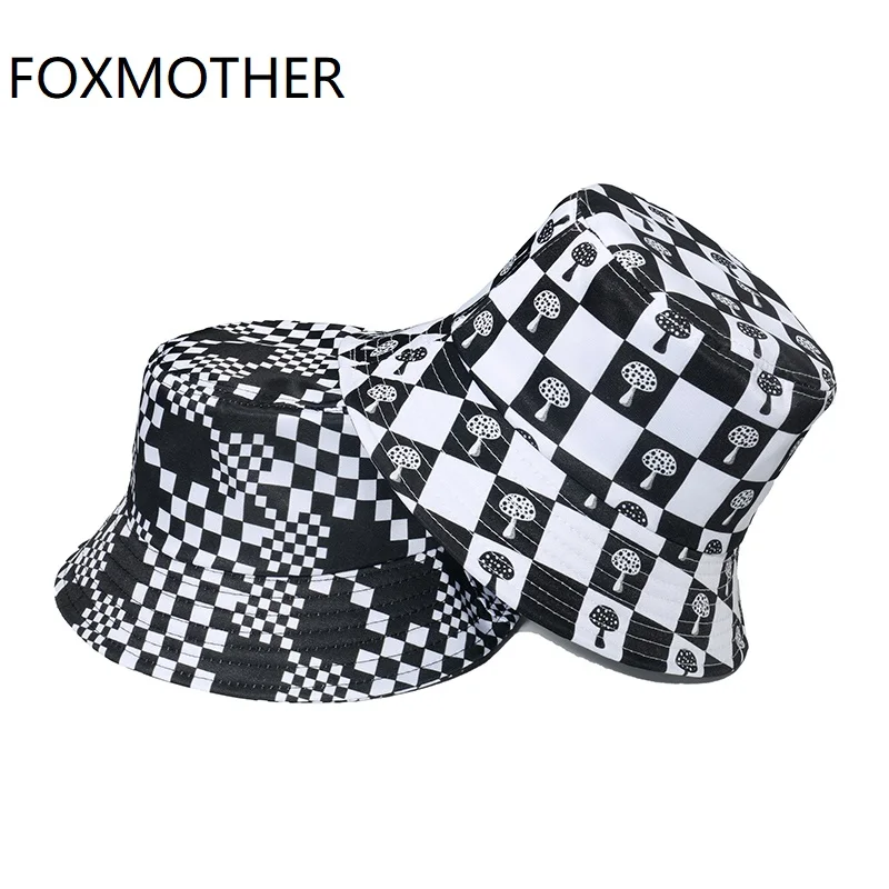 Панама FOXMOTHER для взрослых, модная Панама унисекс, двусторонняя, с рисунком, для женщин, летняя