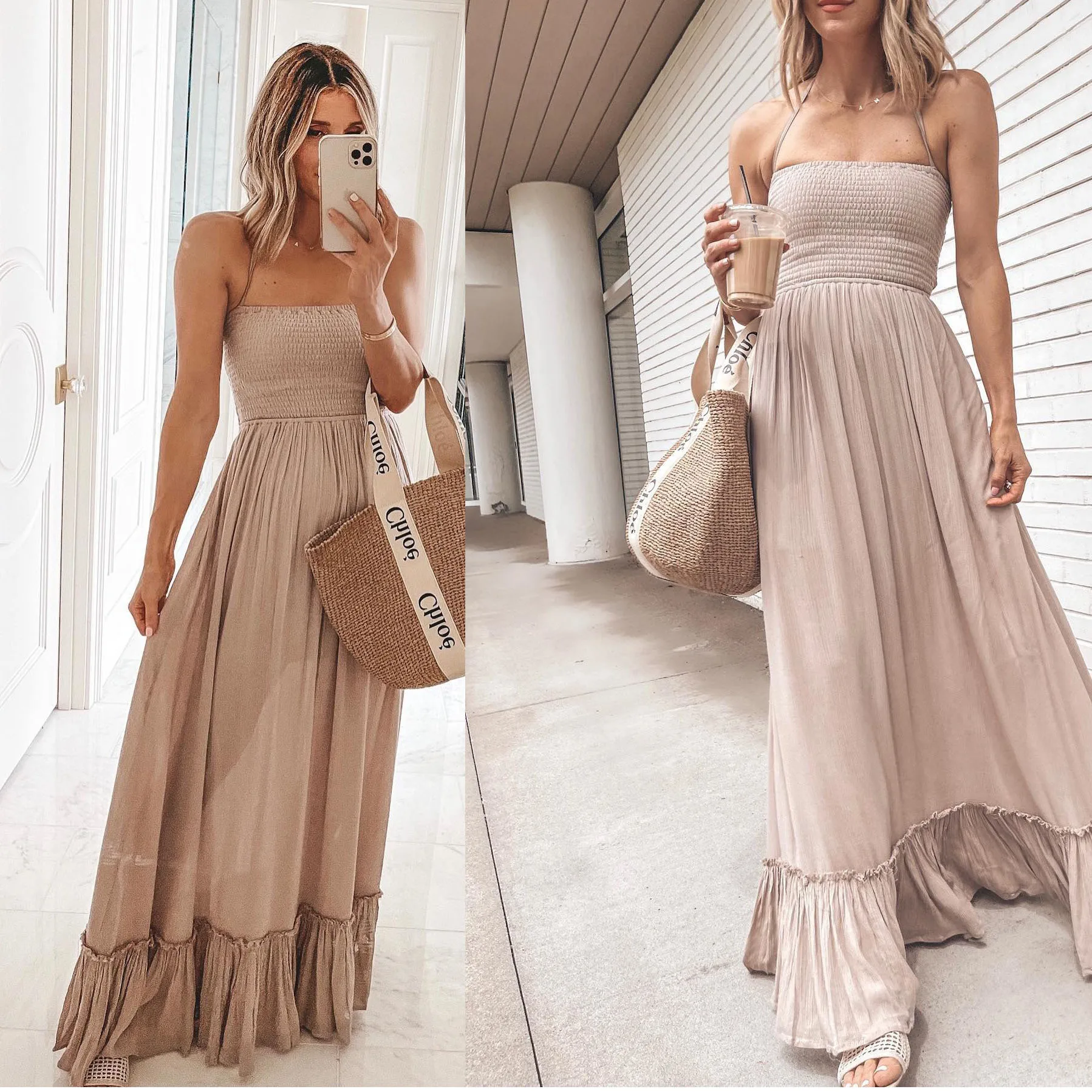 

Sexy Off Shoulder Slash Neck Pleated Dress Women Evening Elegant Loose Long Maxi Dresses For Women