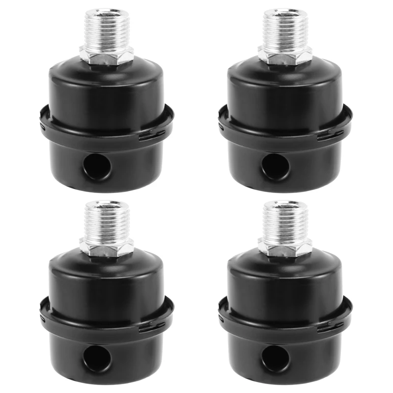 

4X 3/4Inch 20Mm Thread Metal Air Compressor Intake Filter Noise Muffler Silencer