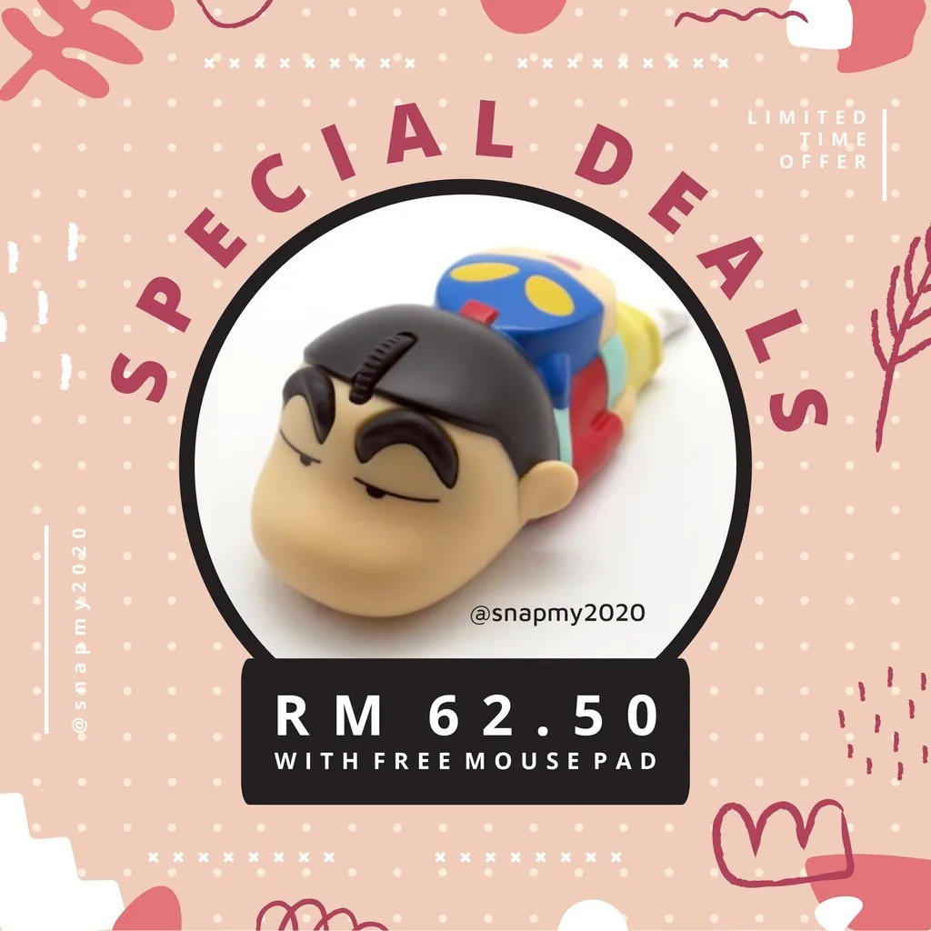 

[] [Предзаказ] Корейская беспроводная мышь Babosarang x Crayon Shin-Chan