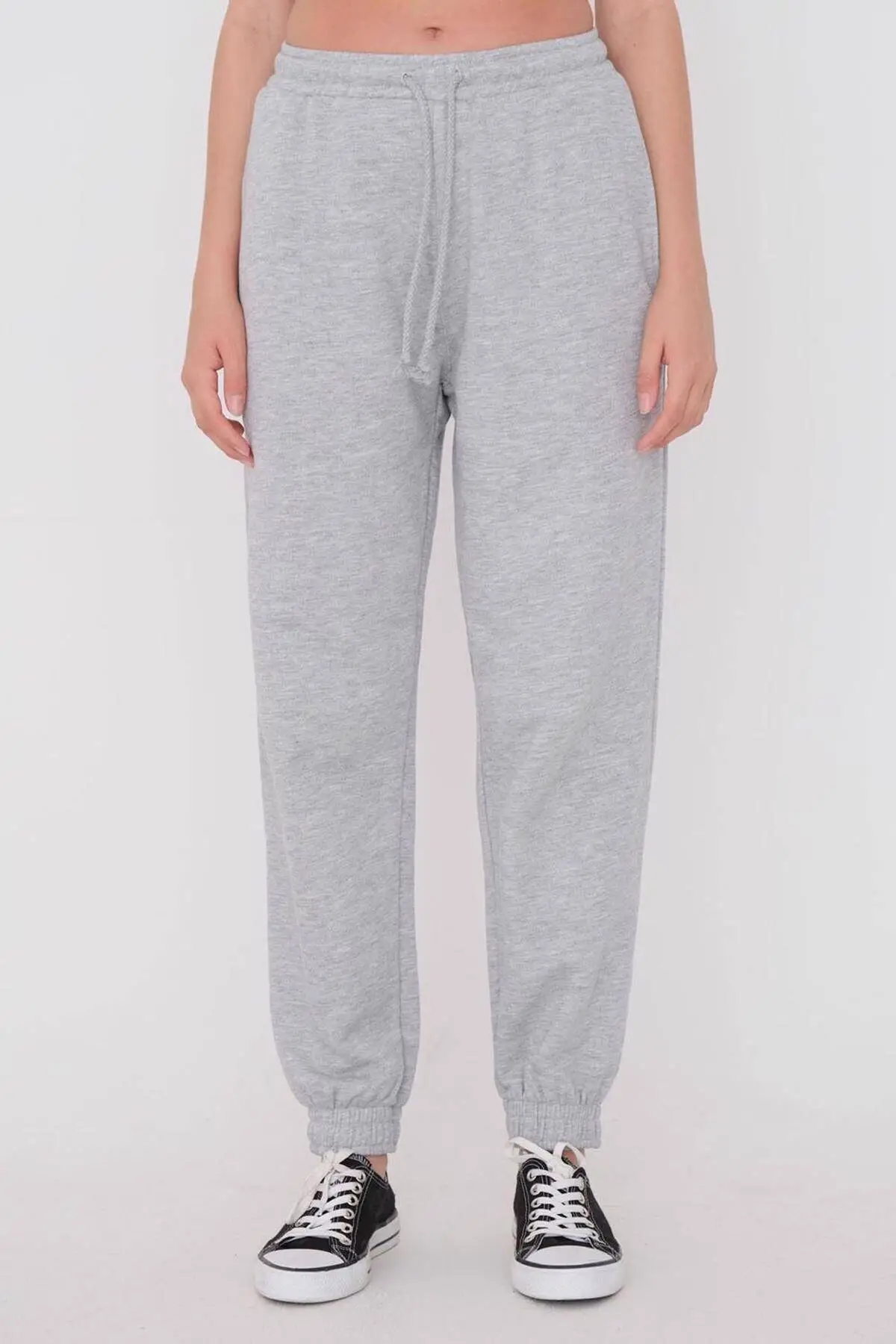 

Спортивный костюм, тренировочный костюм, женский джоггерный костюм, облегающие ободки из 100% хлопка, карманы с нормальной талией, серый простой однотонный обычный Повседневный и комфортный