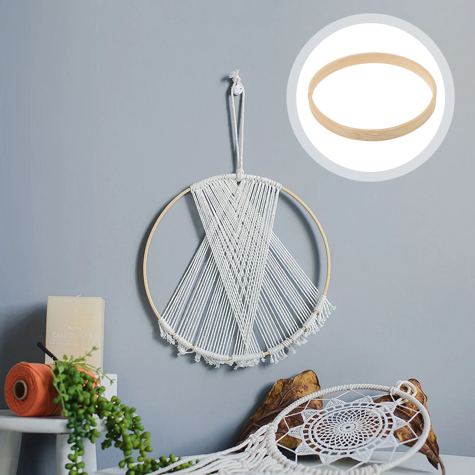 

Dream Catcher Hoopshoop Rings Ring Craftswooden Macrame Wood Craft Wreath Catchers Frame Floral Accessories Supplies Diy