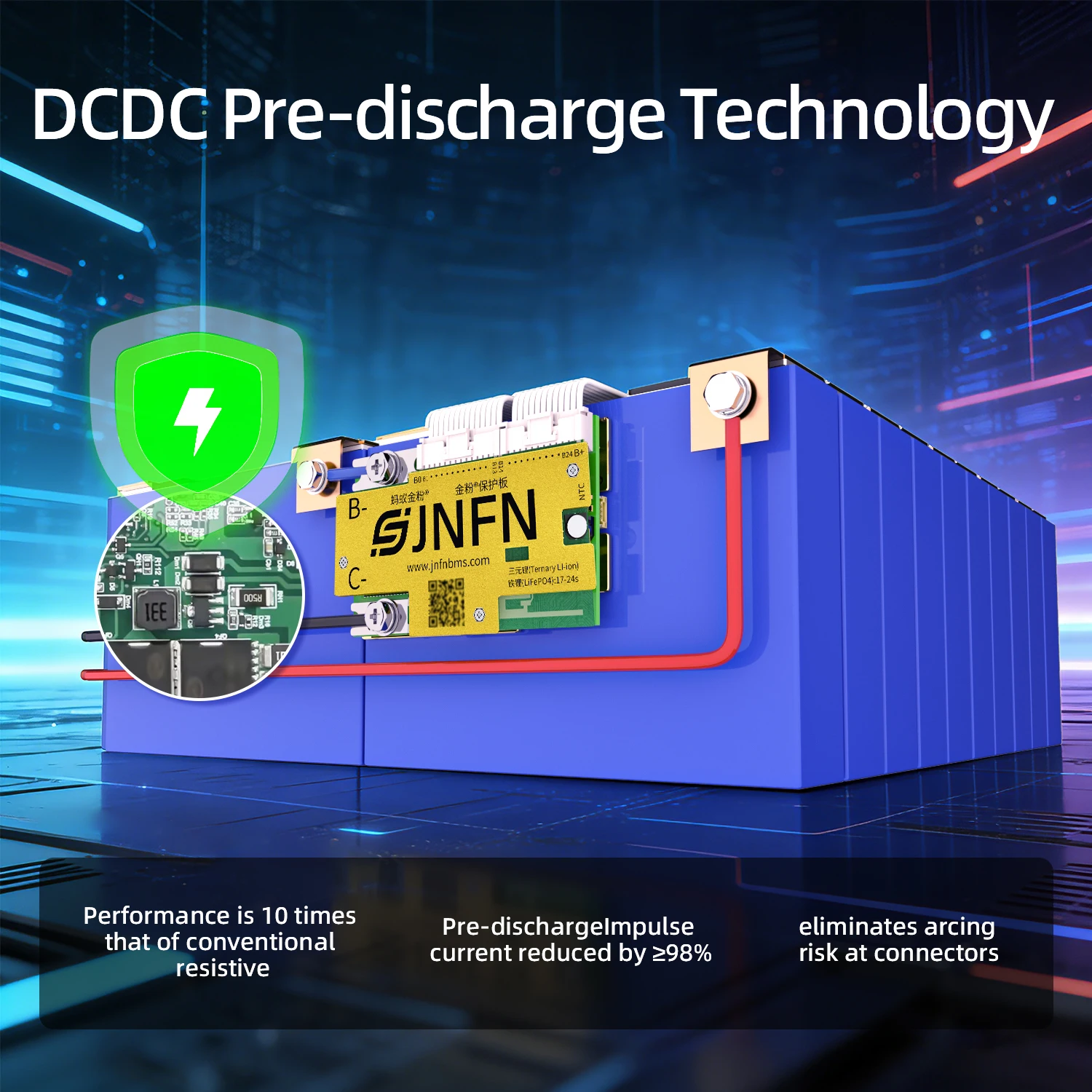 Фото JNFN ANT Smart BMS 17-24S 60V 72V 84V Lifepo4 Li-ion 18650 21700 Аккумулятор 40A-100A для электровелосипедов с Bluetooth №3