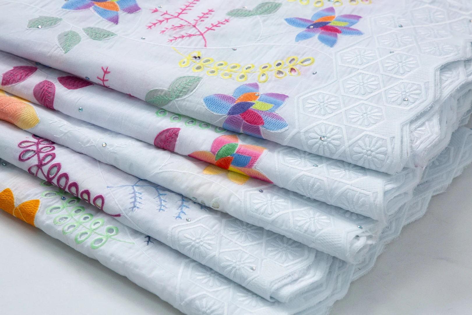 Белая нигерийская кружевная ткань из чистого хлопка 2024 высокое качество 5 ярдов