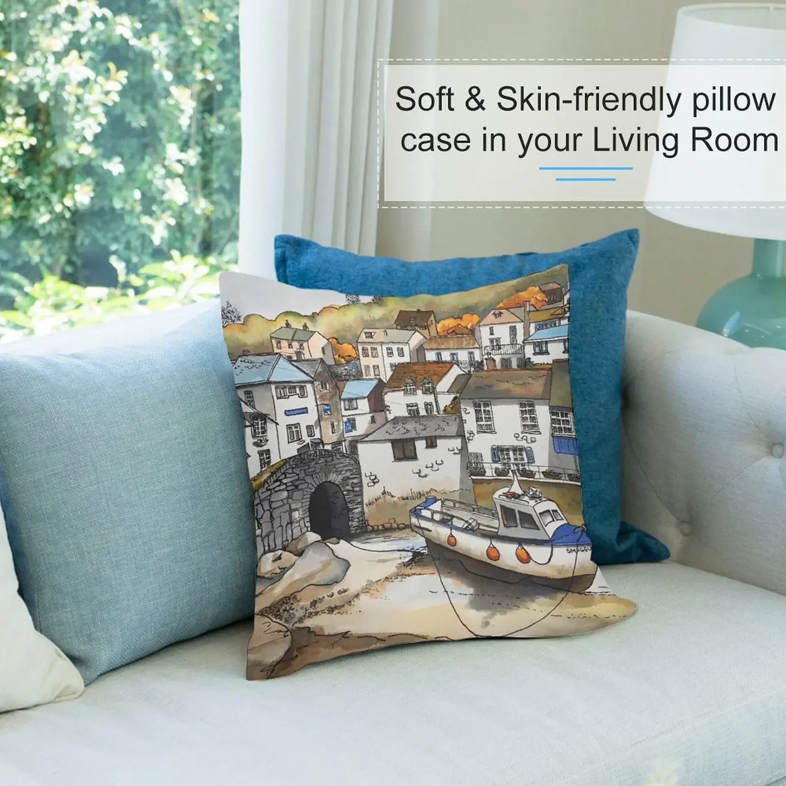 Подушка Polperro Harbour Cornwall рождественские украшения для дома 2021 набор чехлов подушек