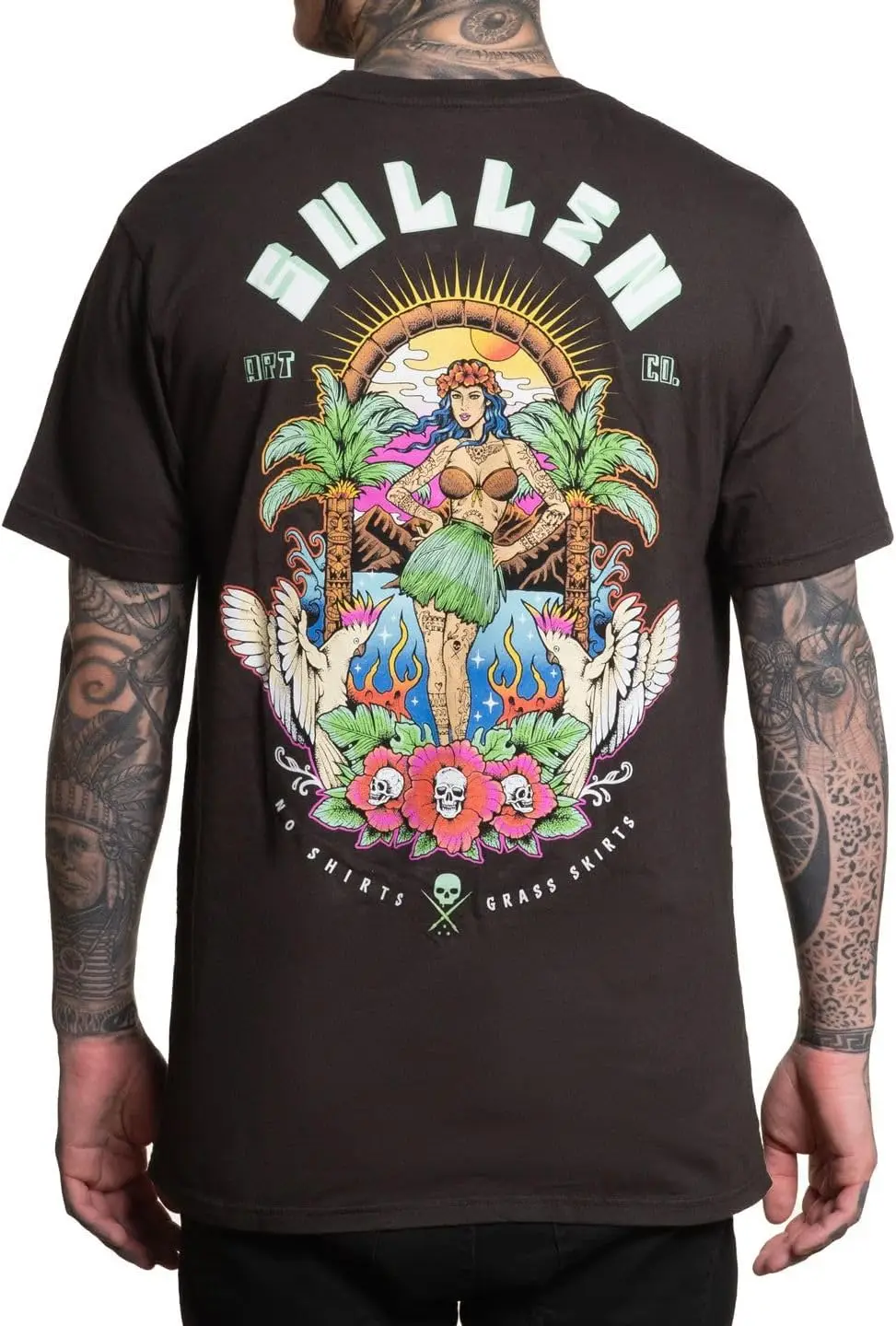 Sullen мужской огонь остров череха серия татуировки стиль художника футболка с