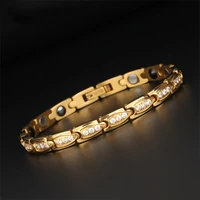 2022 new titanium steel handchain female electroplating rose gold color micro claw insert korean version fashion health jewelry