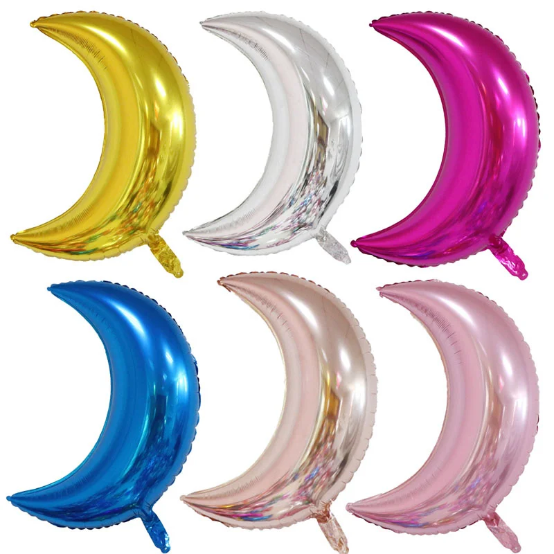 Воздушные шары из алюминиевой фольги с Луной и звездами 28 дюймов 1 шт.