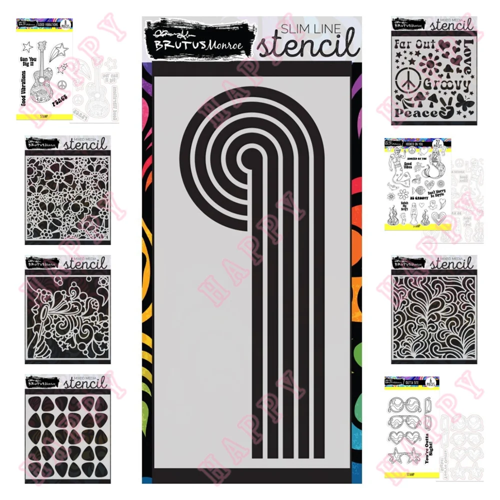 

New Stamps Metal Cutting Dies Star Heart Mushroom Peace Flower Scrapbook Diary Mold Craft Paper Make Template Handmade Holidays