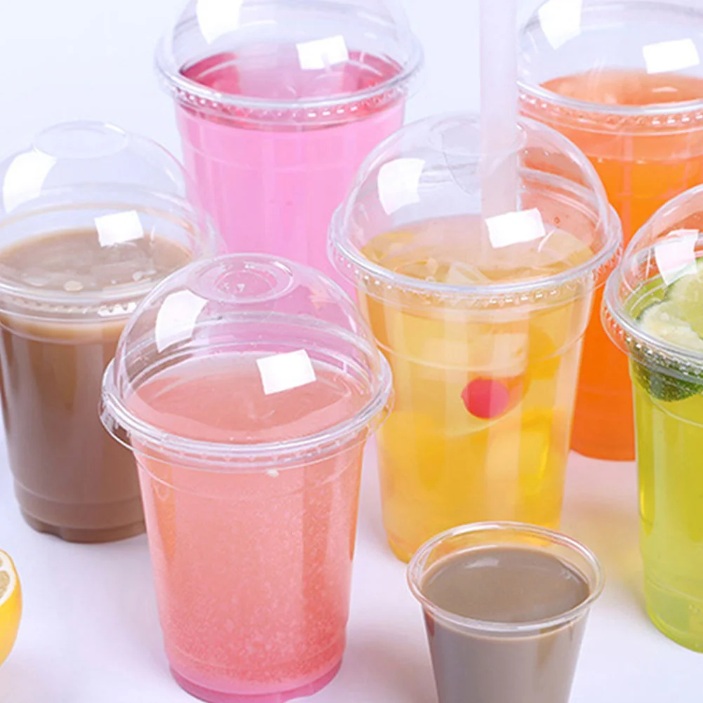 

Cups Clear Cup Plasticwith Bottle Lids Disposabletea Dome Ice Dessert Tasting Soda Reusable Drinks Tumbler Beverage Drinking Lid